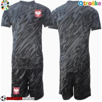 Otroške Nogometnih dresov Poljska Vratar Gostujoči EP 2024 Kratki rokavi (+ hlače)